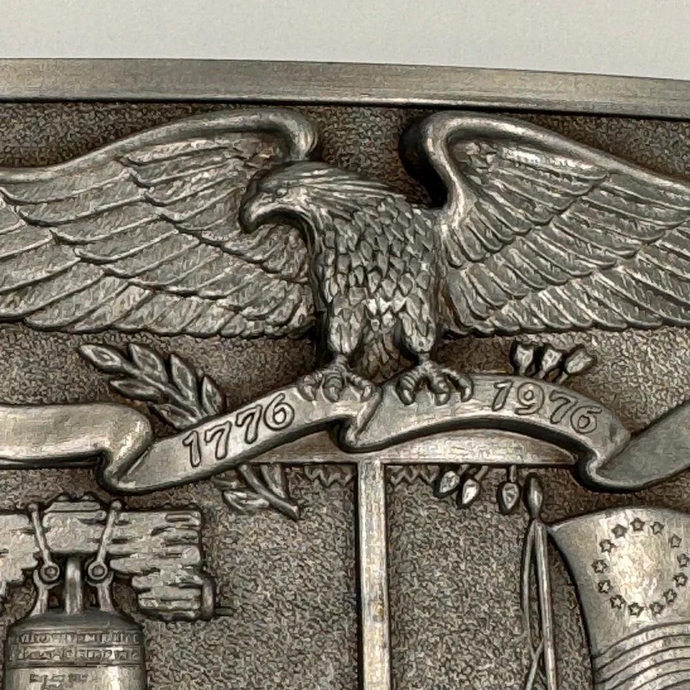Vintage Bicentennial 1776-1976 Eagle Liberty Bell American Heritage Belt Buckle